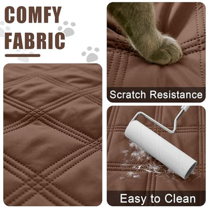 Smiry Waterproof Dog Bed Cover Blanket 40x50, Soft Reversible Pet Blanket, Washable Leakproof Cats Dogs Couch Cover for Sofa, Couch, Furniture, Brown/Beige - color: Brown/Beige, size: 40x50 Inch