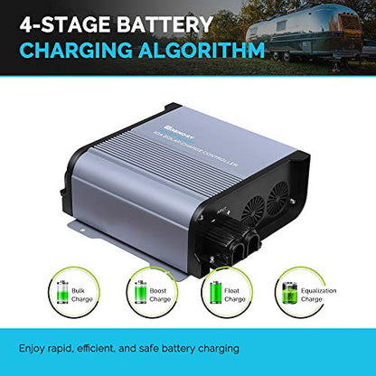 Renogy Boost 10A 36V/48V Auto DC Input MPPT Solar Charge Controller LCD Display Solar Panel Regulator fit for Sealed Flooded AGM, GEL, LFP, USER Battery for Golf Carts and Electric Vehicles, Rover 10A - style: Boost 10A 36V/48V