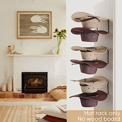 Taozun Cowboy Hat Rack - Cowboy Hat Holder DIY Hat Hangers for Wall Display, Black Hat Holder Organizer, 6 Pieces(A Beautiful Christmas Gift) - style: 6PC