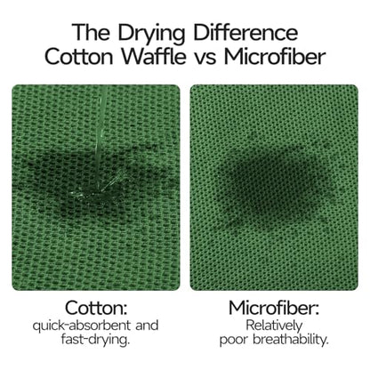 REDKISS 100% Cotton Waffle Weave Bath Towels 4 Piece - 27.5x55 Inches| Lightweight, Quick Dry & Highly Absorbent,Perfect for Spa, Gym, Travel, Guest Bathroom-Green - color: Green