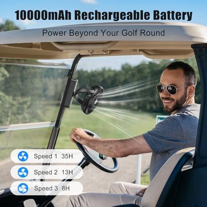 AMACOOL 10000mAh Magnetic Cruise Golf Cart Fan, Max 35H Running, Ultra-Compact, Birthday Golf Gifts for Men Dad Him Husband BBQ Grill, Camping Cruise Essentials Accessories 2026 - size: 7 inch