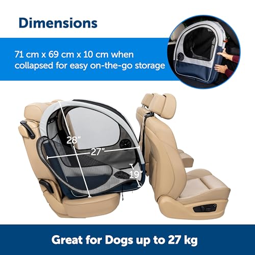 PetSafe Happy Ride Collapsible Dog Car Crate, Foldable Travel Crate for Pets Up to 60 Lbs