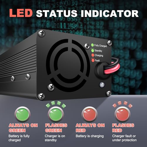 12V 20A Lithium Battery Charger 14.6V LiFePO4 Battery Charger with Anderson Connector LED Indicator for Deep Cycle Battery in RV,Homes and Solar Systems - size: 14.6V 20AH charger