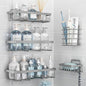 Liuoud 5 Pack Shower Caddy Organizer Rack Shelf for Inside Shower, Self Adhesive Bathroom Wall Storage Basket Rustproof Stainless Steel Large Capacity Shampoo Holder, Grey - color: Grey