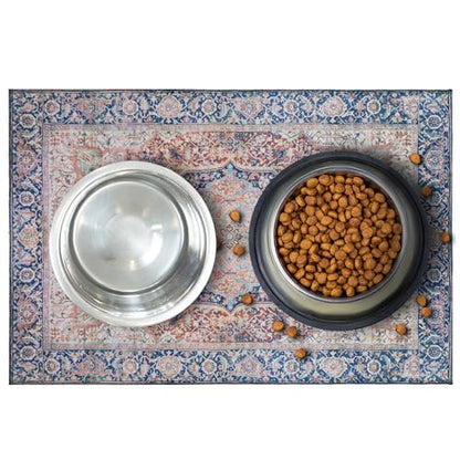Lovewag Pets Waterproof 2-Pack Pet Feeding Mats - 16" x 24" Premium Cat & Dog Food Mat - Non-Slip, Machine Washable Mat Protects Floors & Contains Water Bowl Spills - Place Mats (Rustic Terracotta) - color: Rustic Terracotta