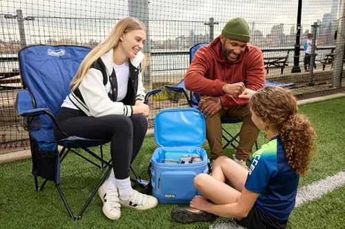 Coleman Pro 24-Can Premium Soft Cooler Lunchbox, Fully Insulated Lid & Body Stays Cold up to 35 Hours, Great for Camping, Tailgating, Parties, Sports, Concerts, Lunches & More - color: Blue Sky, style: 24-Can