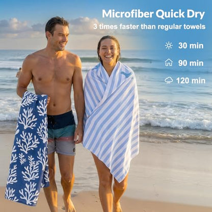 Frienda 4 Pack Microfiber Oversized Lightweight Beach Towel 71x32 in for Women Men Microfiber Quick Dry Sand Free Ocean Coastal Towels for Beach Pool Travel(Coral) - style: Coral