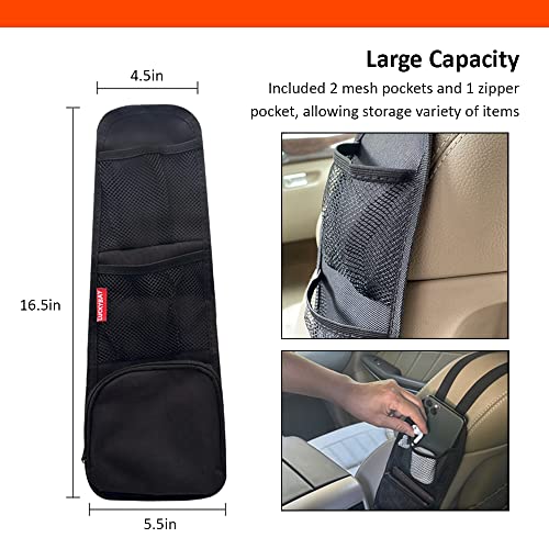Car Seat Side Organizer, Auto Seat Storage Hanging Bag, Phones, Drink, Stuff Holder with Mesh Pocket for Cars, SUV & Truck 2 Pack - color: 2 Pack