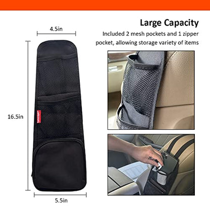 Car Seat Side Organizer, Auto Seat Storage Hanging Bag, Phones, Drink, Stuff Holder with Mesh Pocket for Cars, SUV & Truck 2 Pack - color: 2 Pack