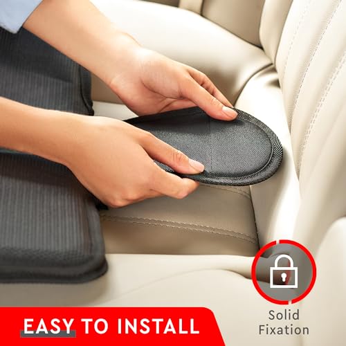 Helteko Carseat Protector with Thickest Padding, 2 Pack Auto Seat Pad from Waterproof & Stain Resistant for Child Baby , Kick Mat Material for Leather and Fabric Seat - color: Black