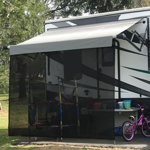 Shadeidea RV Awning Sun Shade Screen for Awning - 9' X 9' 5'' Black Mesh Sunshade Motorhome Camping Trailer UV Sunblocker Canopy Sunscreen - 3 Year Warranty - size: 9' 0'' x 9' 5'' -Actual Measurement