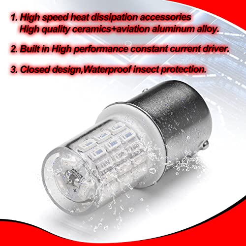 12V 1156 BA15S Red 1003 1141 7506 P21W LED Bulbs,DC Bayonet Single Contact Base,AC10-24V DC10-30 volt LED Replacement for Brake,Tail Lights,Blinker,Turn Signal,Parking or Running Lights,4Pack - color: 1156 Red
