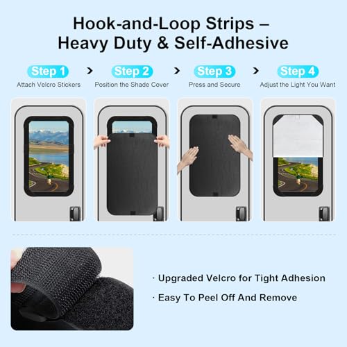 RV Door Window Shade Cover 16"x25" - Foldable UV Blocking & Privacy Blackout Shield with Hook-Loop Fastener, Waterproof Camper Trailer Motorhome Accessories - size: 16"x25"