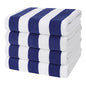 Cotton Paradise, Cabana Stripe Beach Towels 4 Packed, 30x60 inches Extra Large Pool Towels, Soft Absorbent Quick Dry, Navy Blue - color: Navy Blue
