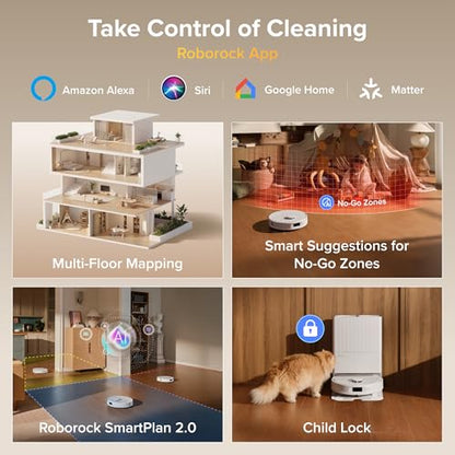 roborock Qrevo S Pro Robot Vacuum and Mop, 18,500Pa Suction, Multifunctional Dock with 167℉ Mop Self-Cleaning, Smart Obstacle Avoidance, Anti-Tangle Brush, Liftable Spinning Mop, White - color: White