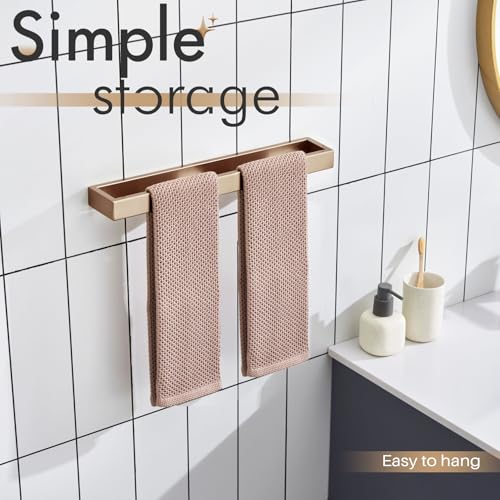 KOKOSIRI Towel Holder 16-Inch Hand Towel Bar Kitchen Rack Champagne Bronze Stainless Steel for Bathroom Wall Mount, 1 Pack B4008CPG-L16 - color: Champagne Bronze, size: 16-Inch