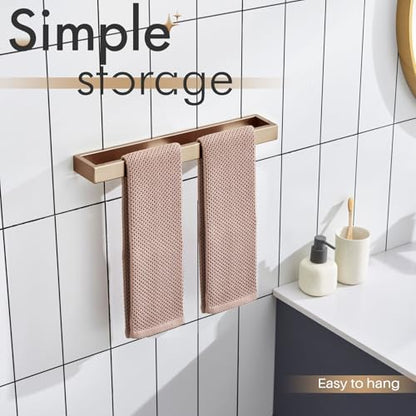 KOKOSIRI Towel Holder 16-Inch Hand Towel Bar Kitchen Rack Champagne Bronze Stainless Steel for Bathroom Wall Mount, 1 Pack B4008CPG-L16 - color: Champagne Bronze, size: 16-Inch