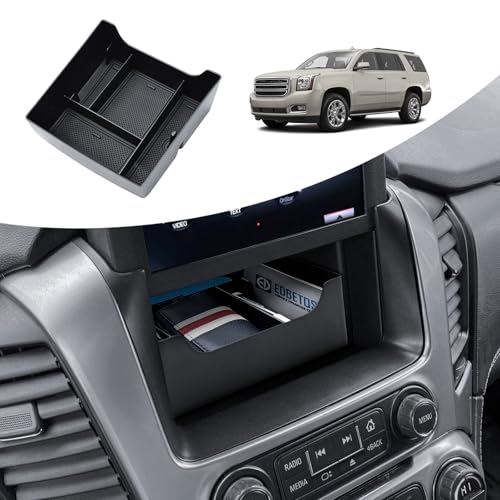 EDBETOS Console Organizer Tray for 2015-2020 GMC Yukon & Chevy Suburban/Tahoe Screen Back Storage Tray, Hidden Dashboard Storage Organizer, Motorized Screen Rear Tray for Sunglasses, Phones, Cards