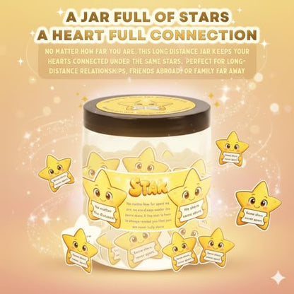 Long Distance Relationship Gift - Positive Star Jar with 60 Affirmation Cards, Moving Away Friendship, Star Gifts for Friend Couple Boyfriend Girlfriend Coworker, Inspirational Keepsake - color: Positive Star