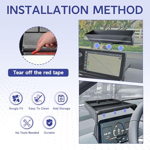 RUNROAD Dashboard Storage Organizer Tray Compatible with 2024 2025 2026 Honda Prologue EV Accessories, Dash Board Insert Compartment Tray For Prologue EV Behind Screen Dash Container Holder (2PCS)