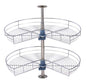 Dowell Base Cabinet Kidney Shape Dia.28 270° Lazy Susan, 2 Shelves, Kitchen Base Corner Cabinet Organizer (Chrome 4001 270 28) - size: Base Cabinet Kidney Shape Dia.28" 270°
