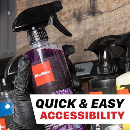 Maxshine Universal Trigger Bottle Holder – Wall-Mount Organizer Holds 8 Spray Bottles – Lightweight & Durable Rack for Garage Storage, Car Wash, Auto Detailing & Cleaning Supplies