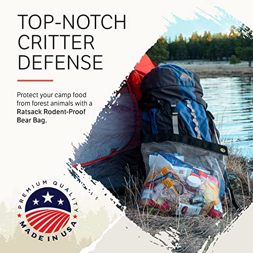 RATSACK Backpacking Food Bag - Ultralight Rodent Proof Dry Storage for Backpacking - Bear Bag Food Storage for Camping with Odor Proof Container, Survival Utility Rope and Carabiner (Small) - size: Small