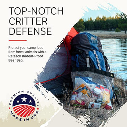 RATSACK Backpacking Food Bag - Ultralight Rodent Proof Dry Storage for Backpacking - Bear Bag Food Storage for Camping with Odor Proof Container, Survival Utility Rope and Carabiner (Small) - size: Small