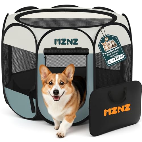 Dog Cat Playpen, Portable Puppy Pet Crate Indoors for Small/Medium Dogs Cats Rabbits, Foldable Dog Cage Enclosure for Outdoor, Pop Up Dogs Tent Kennel with Carrying Case, Grey - color: Grey, size: Medium (36"L x 36"W x 23"H)