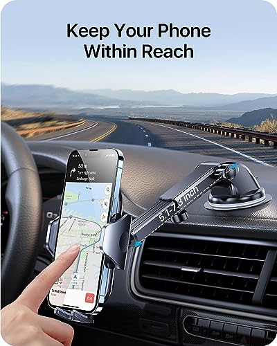 andobil Car Phone Holder, 2026 Military-Grade 89lbs Strongest Suction Phone Holders for Your Car Dashboard/Windshield/Vent Easy Clamp Car Phone Mount Stand for iPhone 17 16 15 14 13 Pro Max Samsung - color: Black