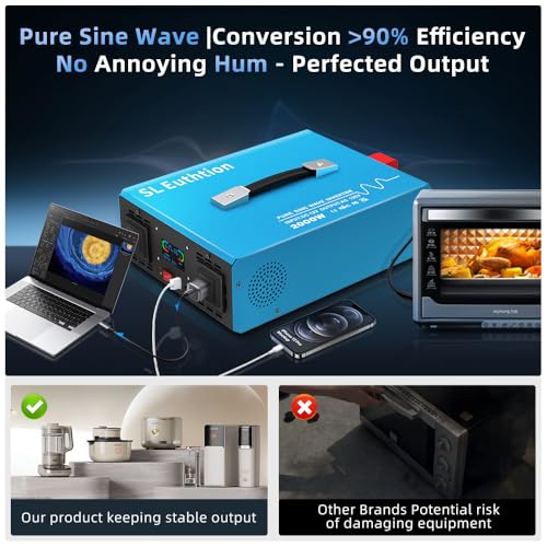 2000W Pure Sine Wave Power Inverter Voice Control AI Voice Assistant Support English 24V to 120V 60HZ with LCD Display, USB Port, for Car Home Laptop Truck - size: 2000W-24V