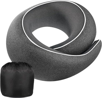 Neck Pillow Airplane,100% Pure Memory FoamTravel Neck Pillow Travel Neck Support Ergonomic &Portable Design Best for Sleeping Plane Car Train Office Flight