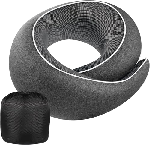 Neck Pillow Airplane,100% Pure Memory FoamTravel Neck Pillow Travel Neck Support Ergonomic &Portable Design Best for Sleeping Plane Car Train Office Flight