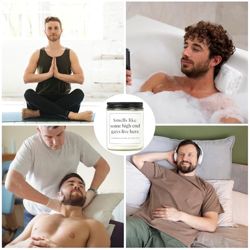 Gay Gifts for Men, Pride Gift for LGBTQ Boyfriend Husband Friend Brother, Funny Birthday Valentines Day Present Ideas - Lavender Scented Candle - style: Gay