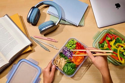 Ello Snap & Nest 10-Piece 4.5 Cup Plastic Meal Prep Set, Reusable Food Containers for Healthy Eating, Freezer, Dishwasher Safe, Seafoam - color: Seafoam, size: Meal Prep