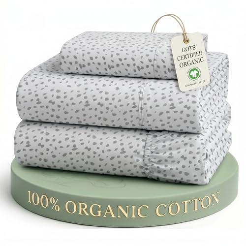 LANE LINEN Twin Sheets 100% Organic Cotton Soft 3pc Percale - Haze Grey | Twin Sheet Set, Pure Long-Staple Organic Cotton - For Dorm & Guest Rooms, Naturally Cooling & Lightweight, Great For Gifting - color: Haze Grey, size: Twin