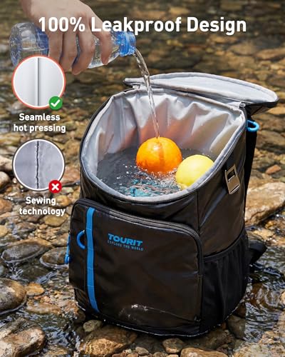 TOURIT Backpack Cooler Insulated 30 Cans, Lightweight Leak Proof Travel Cooler Bag, Soft Waterproof Cooler Backpack for Men Women, Camping Hiking Beach Travel Picnic - color: 02-Brown