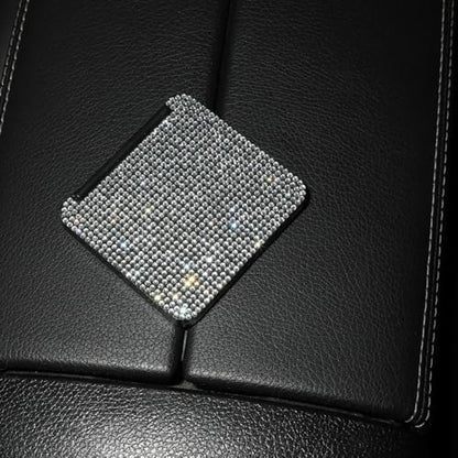 Portable Foldable Mirror with Sparkling Surface – Elegant Square Dual-Sided Mirror for Women
