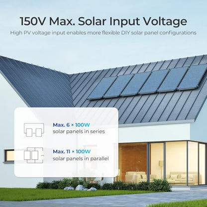 Renogy 60A MPPT Solar Charge Controller 12V/24V/36V/48V Auto, 150V Solar Input Solar Panel Controller for Lithium/AGM/Gel Batteries, Off-Grid Solar Controllers Home RV Marine Workshop - style: Rover Lite 60A