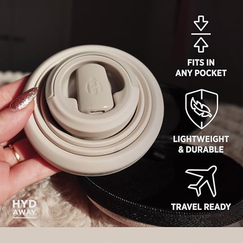 HYDAWAY 17oz Collapsible Water Bottle - BPA-Free, Leakproof, Lightweight, and Space-Saving - Perfect for Travel, Hiking, and Everyday Hydration - color: Sandbar