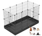 LANGXUN 24pcs DIY Small Animal Pet Playpen with Waterproof Mat, C&C Cage for Puppy Kitten, Rabbit Cage,Guinea PigsGuinea Pig Cages | Indoor & Outdoor Portable Metal Wire Yard Fence, Metal Pet Panels - style: 24 Metal Panels (11.8'' x 15")