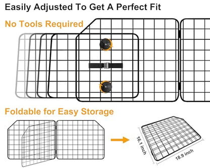 Dog Car Barrier for SUVs, Van, Vehicles, Adjustable Large Pet Barriers, Universal Fit Heavy-Duty Wire Mesh Dog Guard, Pet Divider Gate for Truck Cargo Area, Safety Car Divider, 63.4 Inches - size: 63.4 Inch