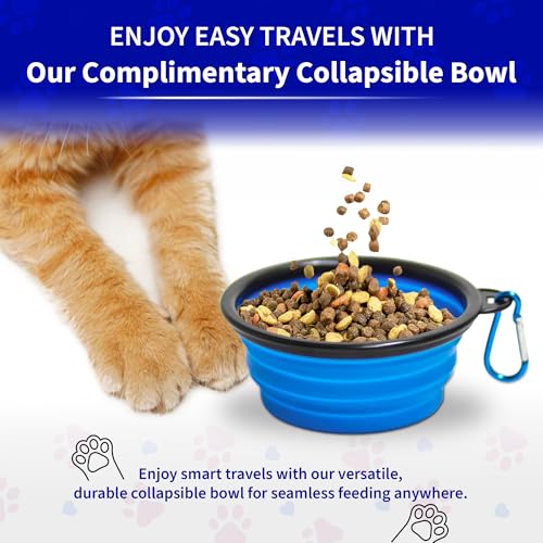 Pet Fit For Life - Vibrant Collapsible Travel Cat Litter Box - Portable, Foldable, Compact Design with Bonus Water Bowl - Ideal for Car & Camping - Reusable, Cats Safe - Black, (16"x12"x5") - color: Black