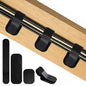 Under Desk Cable Management, Self-Adhesive Hook and Loop Straps, Adjustable Reusable Wire Organizer for Home Office Essentials (20 Pairs) - color: Black