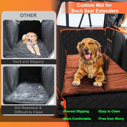 Car Backseat Dog Mat, Comfortable Non-Slip Cushion Suitable for Travel Dog Bed and Pet Home Sofa Blanket, Custom Mat for Car Backseat Extender and Seat Cover (Brown 51.2x23.6in) - color: Brown