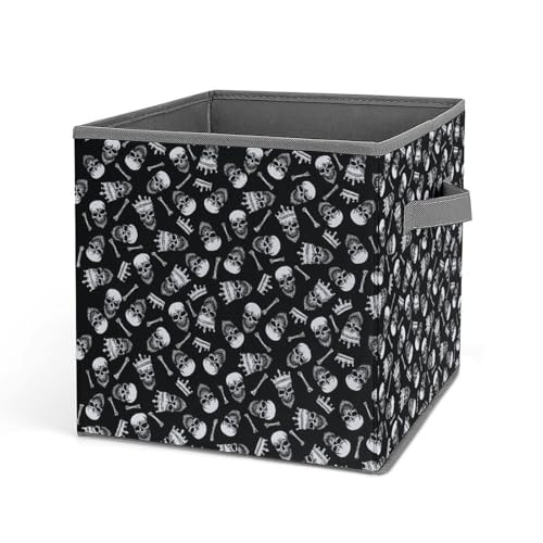 Skull Pattern Foldable Storage Box with Handle Organizer Containers for Home Office Clothes Office Supplies - color: style-6-1