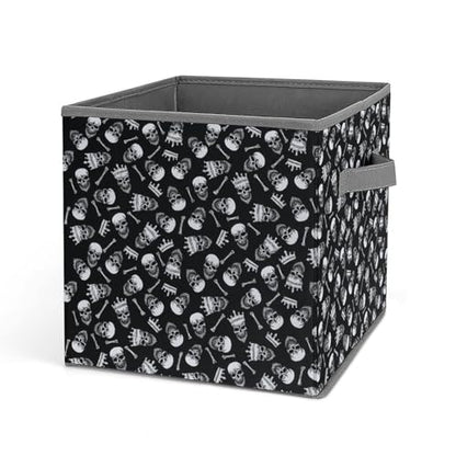 Skull Pattern Foldable Storage Box with Handle Organizer Containers for Home Office Clothes Office Supplies - color: style-6-1
