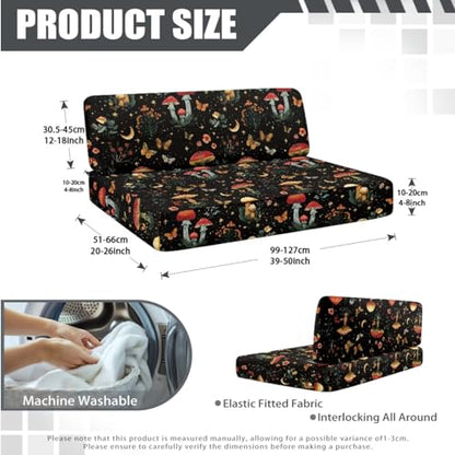 Butterfly Mushroom Print RV Dinette Cushion Covers 3 Pieces Scratch-Resistant Camper Seat Covers with Pillowcase, Dinette Booth RV Couch Cover Loveseat Sofa Chair Cover - color: Butterfly Mushroom