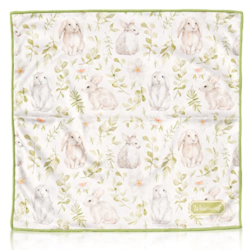 WESERWEF Design Microfiber Glasses Cleaning Cloth – Premium Cleaning Cloth for Eyeglasses, Screens, Tablets, Cameras & Lenses, 12" x 12", Ultra-Soft & Scratch-Free (Rabbits) - color: rabbits