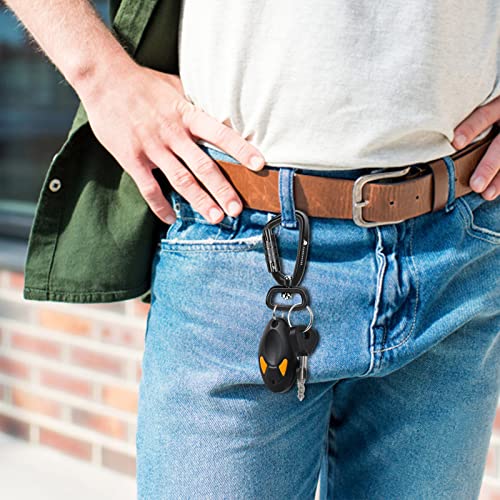 2 Pack Locking Carabiner Clip 2.5" with Swivel Ring for Securing Pets, Dog Leash Harness, Camping, Hiking, Keychains - color: Black